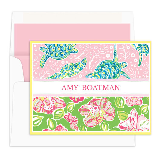 Sassy Sea Turtles Folded Note Cards